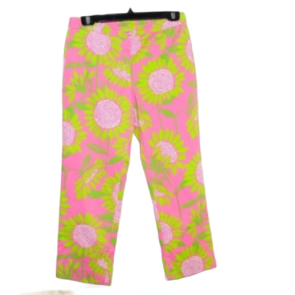 Lilly Pulitzer Cropped Pants Pink Soleil Size 4 - Picture 1 of 5